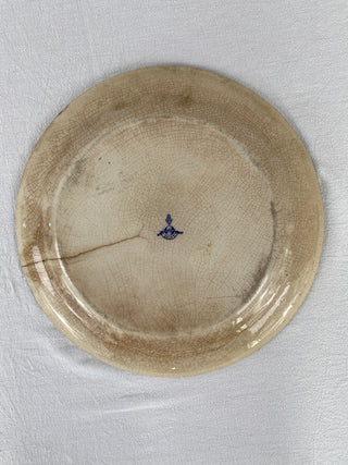 Antique French Floral Delft Plate