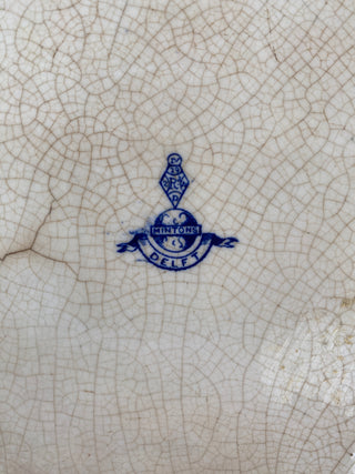 Antique French Floral Delft Plate