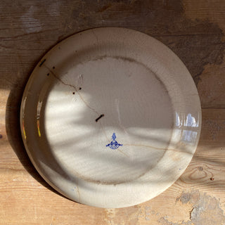 Antique French Floral Delft Plate