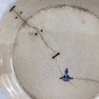 Antique French Floral Delft Plate