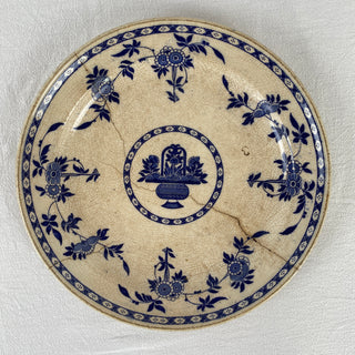 Antique French Floral Delft Plate