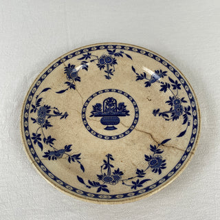 Antique French Floral Delft Plate