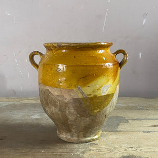 Antique Yellow Glazed Confit Pot