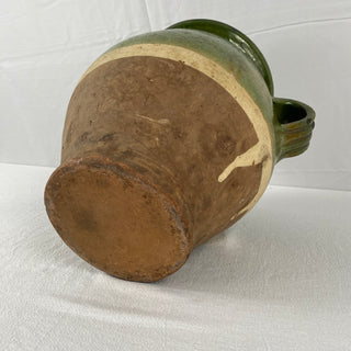 Large Antique Green Glazed Confit Pot