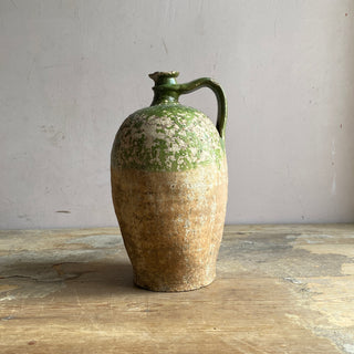 Antique French Green Oil Jug