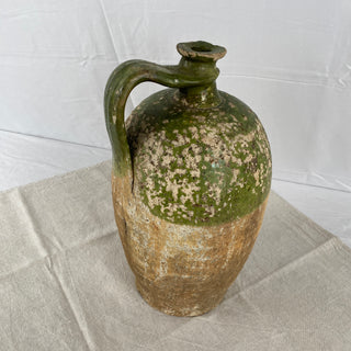 Antique French Green Oil Jug
