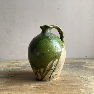 Antique French Green Oil Jug