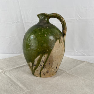 Antique French Green Oil Jug