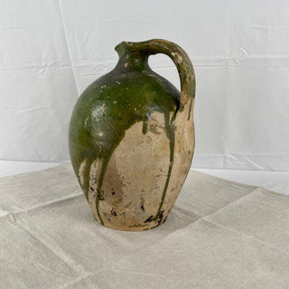 Antique French Green Oil Jug