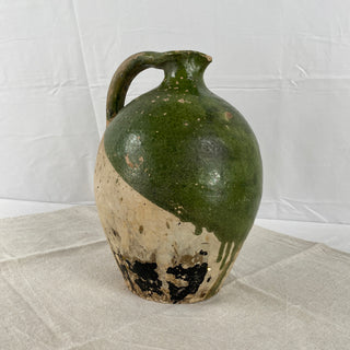 Antique French Green Oil Jug
