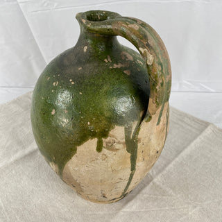 Antique French Green Oil Jug
