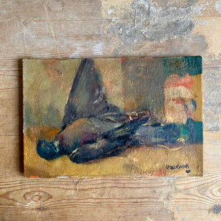 Antique Wood-Pigeon Oil On Canvas