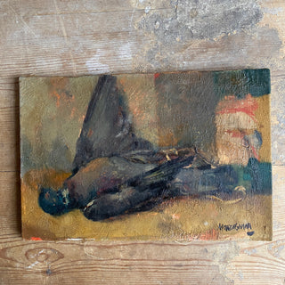 Antique Wood-Pigeon Oil On Canvas