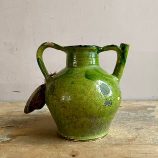 Antique French Green Glazed Cruche