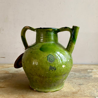 Antique French Green Glazed Cruche