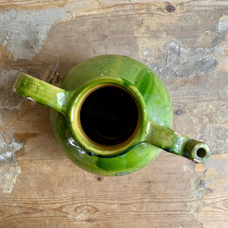 Antique French Green Glazed Cruche