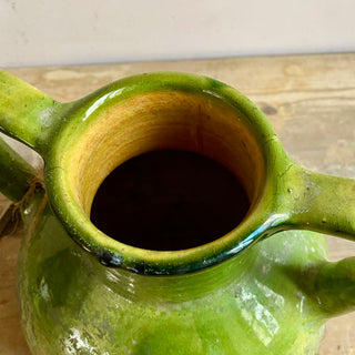 Antique French Green Glazed Cruche