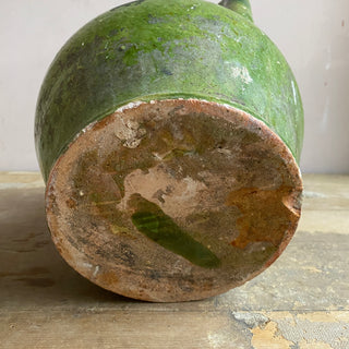 Antique French Green Glazed Cruche