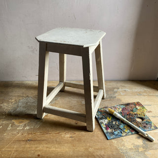 Vintage French White Stool
