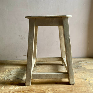 Vintage French White Stool