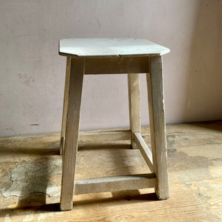 Vintage French White Stool