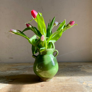Antique French Green Glazed Cruche