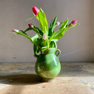 Antique French Green Glazed Cruche