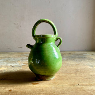 Antique French Green Glazed Cruche