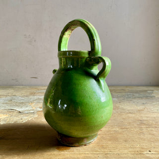 Antique French Green Glazed Cruche