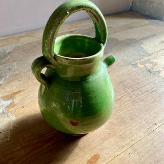 Antique French Green Glazed Cruche
