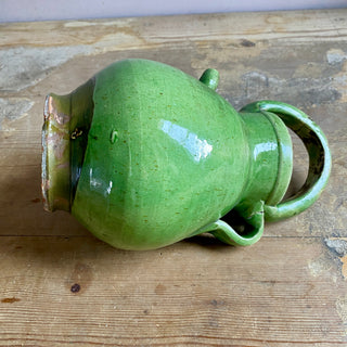 Antique French Green Glazed Cruche