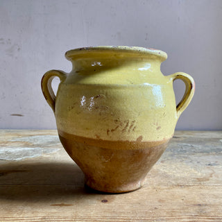 Antique Pale Yellow Glazed Confit Pot