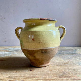 Antique Pale Yellow Glazed Confit Pot