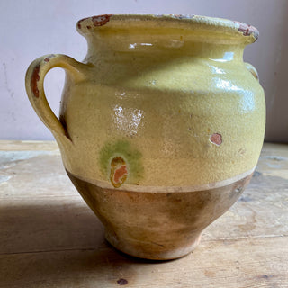 Antique Pale Yellow Glazed Confit Pot