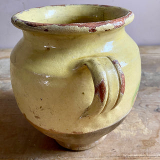 Antique Pale Yellow Glazed Confit Pot