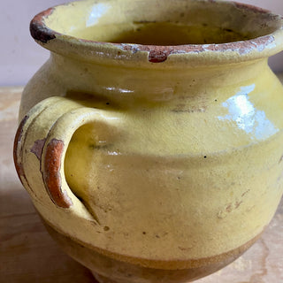 Antique Pale Yellow Glazed Confit Pot