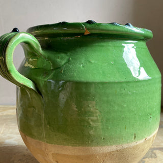 French Green Glazed Confit Pot