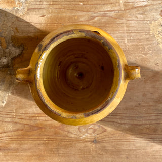 Antique Yellow Glazed Confit Pot - Rare Smaller Size