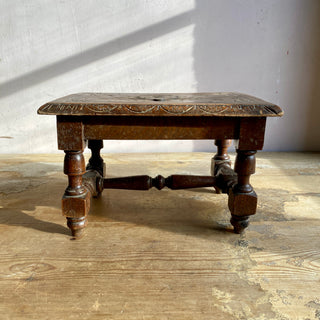 Antique French Hand Carved Foot Stool Display Stand