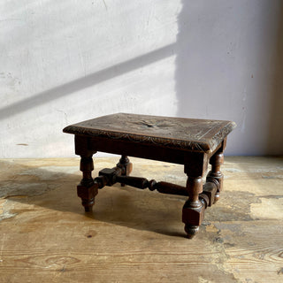 Antique French Hand Carved Foot Stool Display Stand