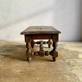 Antique French Hand Carved Foot Stool Display Stand