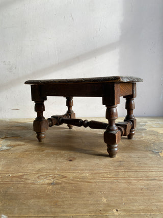 Antique French Hand Carved Foot Stool Display Stand