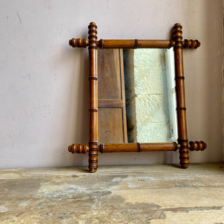 Antique French Faux Bamboo Mirror Circa 1900's