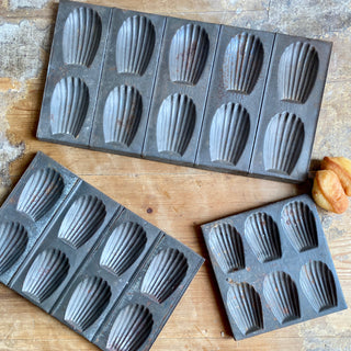 Set of Three Vintage French Madeleine Baking Trays