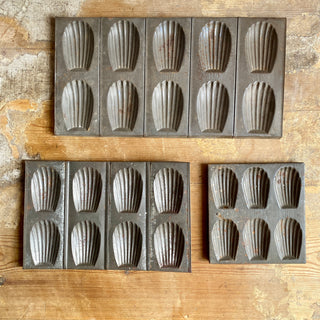 Set of Three Vintage French Madeleine Baking Trays