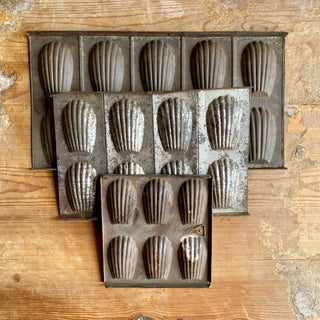 Set of Three Vintage French Madeleine Baking Trays
