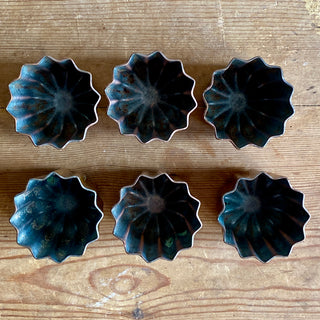Set of Six Antique French Copper Canelés molds