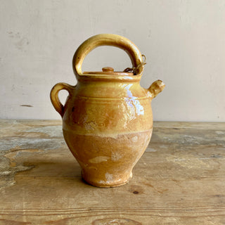Yellow Glazed Cruche with lid