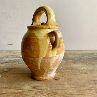 Yellow Glazed Cruche with lid