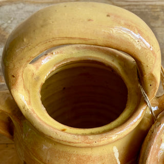 Yellow Glazed Cruche with lid